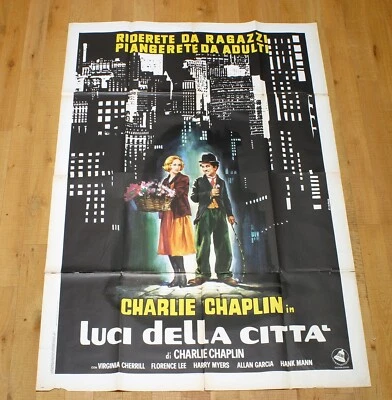 LUCI DELLA CITTà manifesto poster Charlie Chaplin Virginia Cherrill City Lights - Bild 1 von 2