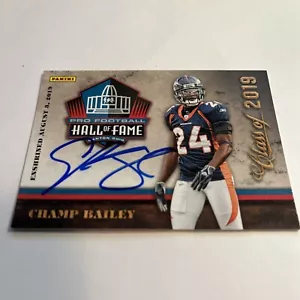 Carta Champ Bailey Denver Broncos firmata Panini NFL Hall of Fame Class del 2019 - Foto 1 di 1