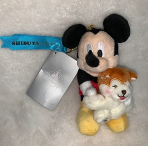 Neu Tokyo Disney Shibuya limitiert Mickey Mouse & Hachico Hund Plüsch Schlüsselanhänger - Bild 1 von 11