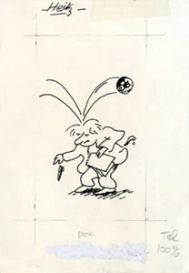 BRUNO HEITZ DESSIN ORIGINAL ENCRE DE CHINE LIVRE LA FARANDOLE 1991 SIGNÉ - Picture 1 of 1
