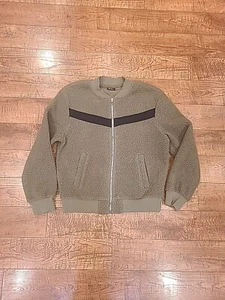 ZYIA Active Women’s Olive Green Zip Up Flying V Fleece Jacket - Size Medium - Picture 1 of 10