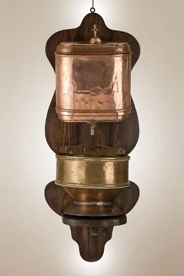 CUIVRE 18e À QUEUE D'ARONDE FONTAINE EN CUIVRE ANCIENNE DINANDERIE - Photo 1/4