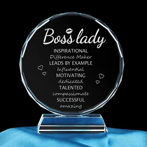 Boss Lady Geschenke für Boss Day, Frauen Boss Kristall Plakette Boss Day Geschenke, Danke... - Bild 1 von 7