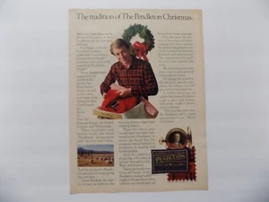 1980'S PRINT AD PENDLETON WOOL SHIRT AT CHRISTMAS - Picture 1 of 1