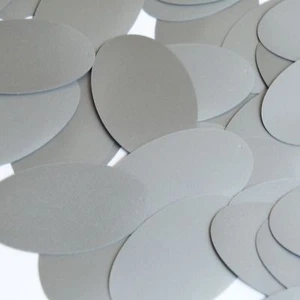 Oval Sequin 2" Silver Gray Metallic Opaque Vinyl Loose Couture Paillettes - Picture 1 of 2