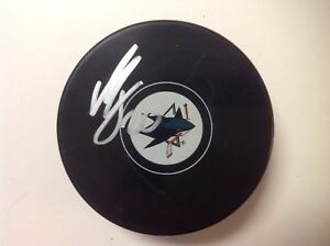 Marcus Sorensen Signed Autographed SJ San Jose Sharks Hockey Puck c