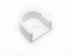 White Plastic Oval Type Plastic Rod Rail Socket 16mm Internal Dia. Pack Of 2 - Picture 1 of 1