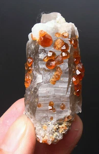 40 g NATURAL brillante granate Spessartine sobre cuarzo ahumado Yunxiao Fujian China 1 - Imagen 1 de 9