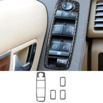 Cubierta de control de ventana interior de fibra de carbono 4 piezas para Mercedes-Benz R320/350 Foto 1 de 4