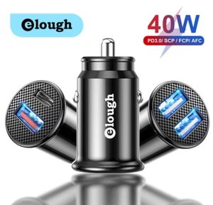 Elough USB C Car Charger QC 3.0 40W 5A Type PD Fast Charging Car Phone Charger** - Imagen 1 de 4