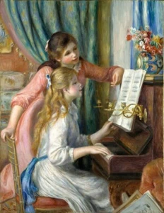 Two Young Girls at the Piano : Auguste Renoir : Archival Canvas Art - Picture 1 of 1