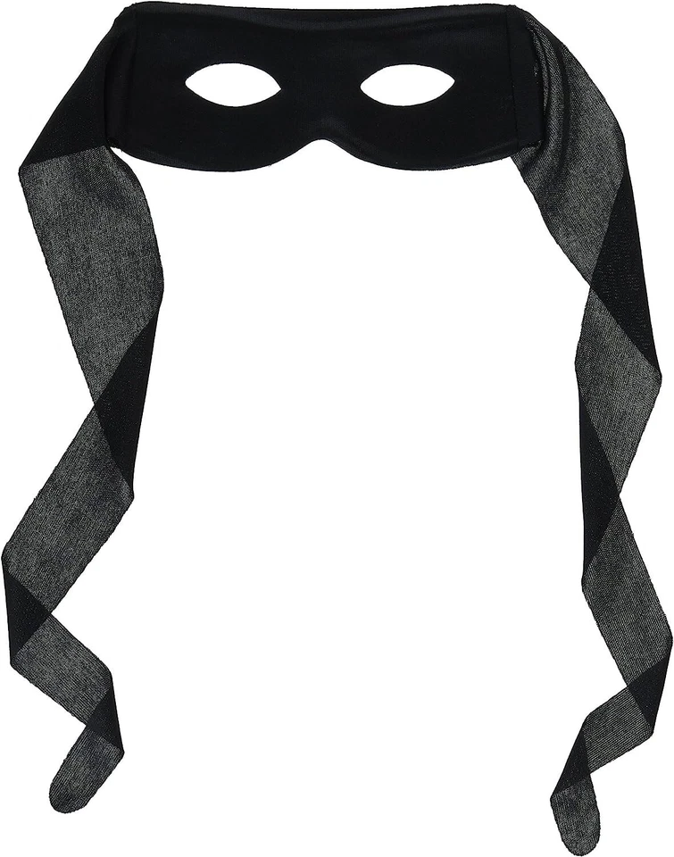 Thief Mask Black Bandit Suit Yourself Fancy Dress Up Halloween Costume Accessory - Image 1 of 1