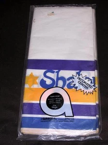 VTG 1970S AMSCAN JUDAISM SHALOM PAPER PARTY TABLECLOTH 54 X 102, UNUSED iop - Picture 1 of 2