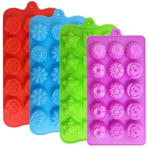 4 Pack Silicone Chocolate Molds Food Grade Non-Stick Baking Molds for Candy - Picture 1 of 9
