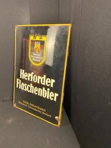 Herforder Flaschenbier - altes Emailleschild - 51 x 35 cm Herford Emailschild - Bild 1 von 5