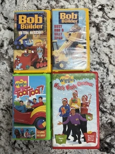Bob The Builder and Wiggles VHS Lot 4 Tapes Clamshell - Picture 1 of 7