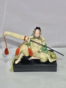 Antiker japanischer Hina Ningyo Samurai Holz Hand Gofun Kopf - Bild 1 von 7