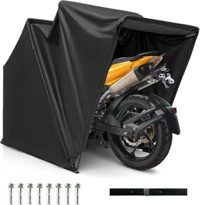 Motorrad Zeltgarage Abdeckplane Oxford-Stoff Metallrahmen 342x137x190cm - Bild 1 von 8