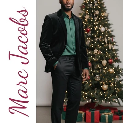 Blazer esportivo MARC JACOBS MASCULINO VELUDO PRETO ENTALHE LAPELA, TAMANHO EUA 42 - Imagem 1 de 4