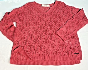 Suéter Tejido Abierto Peace Love World Colección Boheme Para Mujer M Coral NUEVO - Imagen 1 de 11