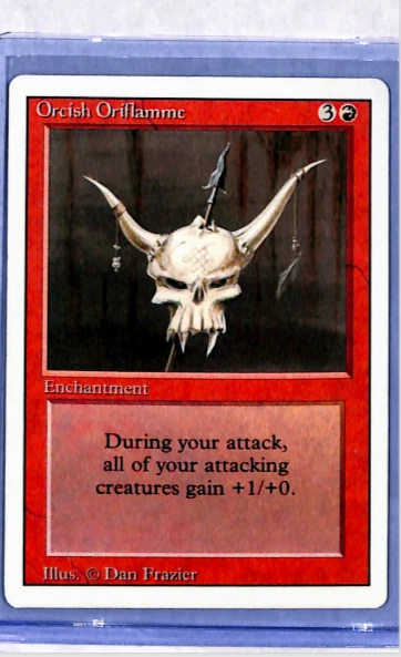 1994 MTG Magic The Gathering 3ED Revised WOTC Vintage Orcish Oriflamme LP - Image 1 of 2