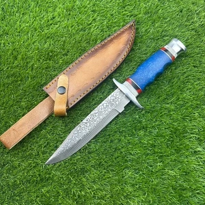 COLTELLO BOWIE IN ACCIAIO J2 FATTO A MANO PERSONALIZZATO, COLTELLO DA CACCIA CAMPEGGIO CON FODERO, SN-5317 - Foto 1 di 6