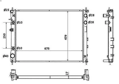 Radiator, Engine Cooling NRF 53887 for Subaru Tribeca (B9) 3 2006- - Image 1 of 4