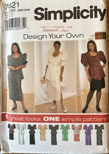Simplicity 7621 Peplum Top & Skirt Shanti African sewing pattern 26W-32W UNCUT - Picture 1 of 2