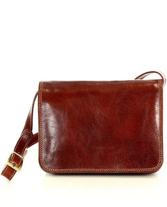 Echtes Leder Umhängetasche für Frauen Braun Klassische Schulter Handtasche Geldbörse - Bild 1 von 12