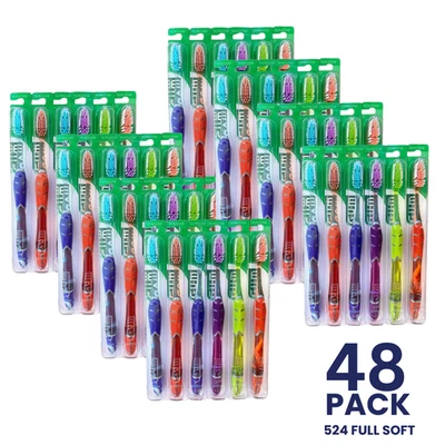 48-Pack  GUM Technique Deep Clean Soft Toothbrush 524, FULL SIZE Bulk Toothbrush - Image 1 of 2