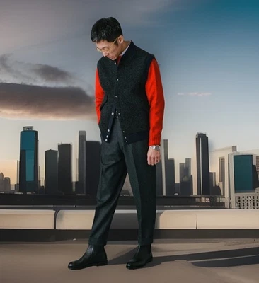 Drake’s Varsity Vest Fleece Grey XL & FREE Beanie NEW WITH TAGS RRP £550 - Image 1 of 4