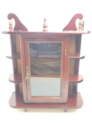 Old closet hanging cabinet shelf wood with glass door Cover