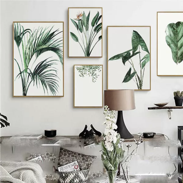 GREEN LEAVES CANVAS OIL PAINTING ART PICTURE PRINTING POSTER WALL DECOR NO FRAME