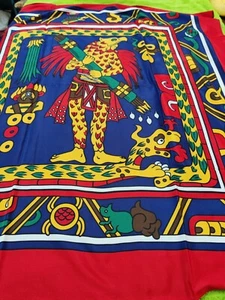 SCARF Castelfranco Designer Multi Colored Retro 37 X 34 Dragon Eagle - Picture 1 of 4