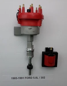 1985-1991 FORD 5.0L 302 EFI DISTRIBUTOR + RED 48,000 VOLT EFI COIL   - Picture 1 of 4