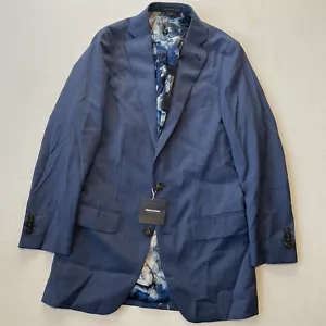 NEW Indochino Bespoke 34R Blue Sharskin Wool Mens Blazer Sport Coat Jacket - Picture 1 of 12
