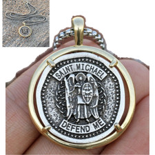 Heavy Medalha De São Miguel Patrono feito à mão Viajantes Colar Com Pingente Ortodoxo