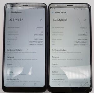 LG Stylo 5+ Q720AM (AT&T Unlocked) 32GB Black - Crack - Lot of 2
