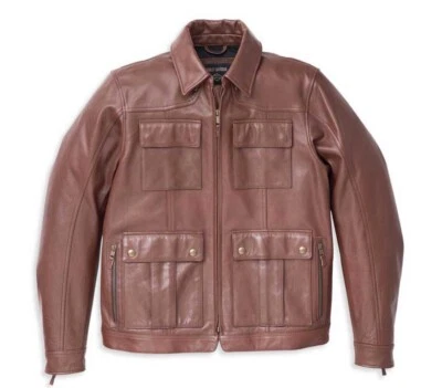 Harley-Davidson Men's Portage Midweight Leather Jacket  Brown 98002 $425 - Image 1 of 4