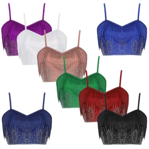 Mujeres Ropa de Baile Camisola Prendas para el torso Cortas Chaleco de Clase Cóctel Lírico Tango Baile - Imagen 1 de 60