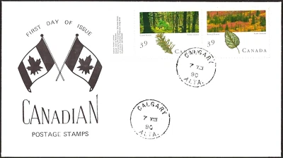 🍁Canada   #1285/1286  "FOREST CANADA" Brand New 1990  Special Event Cachet - Image 1 of 2