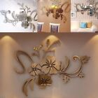 3D Mirror Flower Art Removable Wall Sticker Acrylic Mural Decal Home Room Dec AU