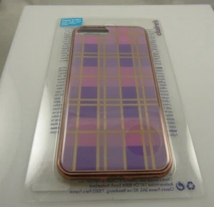 plaid rose gold iPhone 6 plus, 7 & 8 + plus phone case plastic cover pink purple - Picture 1 of 4