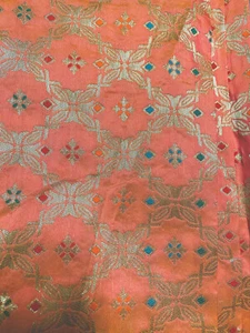 India banarasi brocado seda vestido artesanal ropa cortinas tela COSTURA BTY PEAC - Imagen 1 de 8