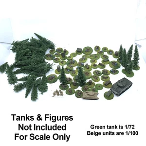 Large Lot Trees & Scatter Painted Flocked 1/100 15mm 1/72 20mm Wargaming Terrain - Picture 1 of 4