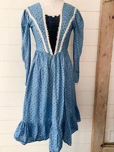 Vintage Gunne Sax Jeunes Filles by Jessica Floral Prairie Dress Lace Cottagecore - Picture 1 of 13