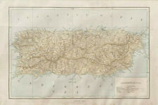PUERTO RICO MAP PRINT ca1890s, R.D. Servoss NY, Map dimensions 15" x 10"