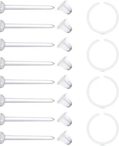 Clear Earrings For Sports Work Plastic Earrings for Sensitive Ears Plastic Hoop - Picture 1 of 5