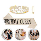  2 Pcs Birthday Crown Shoulder Strap Plating Queen Happy Headband