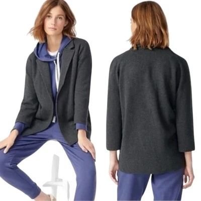 Blazer Suéter J.Crew Gris Carbón 100% Algodón Frente Abierto Talla XL Foto 1 de 4